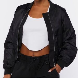 Ribbed Trim Bomber Jacket (M)